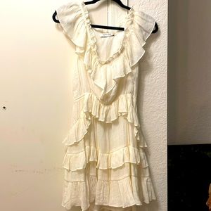Off White Ruffle Dress